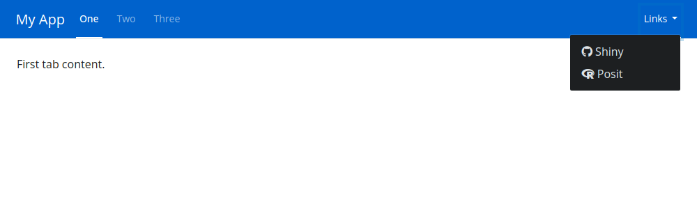 Screenshot of a page_navbar() example.